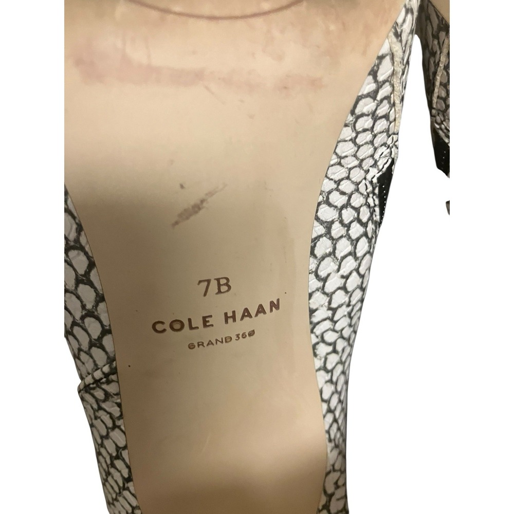 Cole Haan Vestry Edgy Ankle Leather Heel Booties Pointed Toe Snake Print Shoe 7B - Picture 11 of 13
